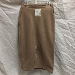 Tan Midi Length Skirt